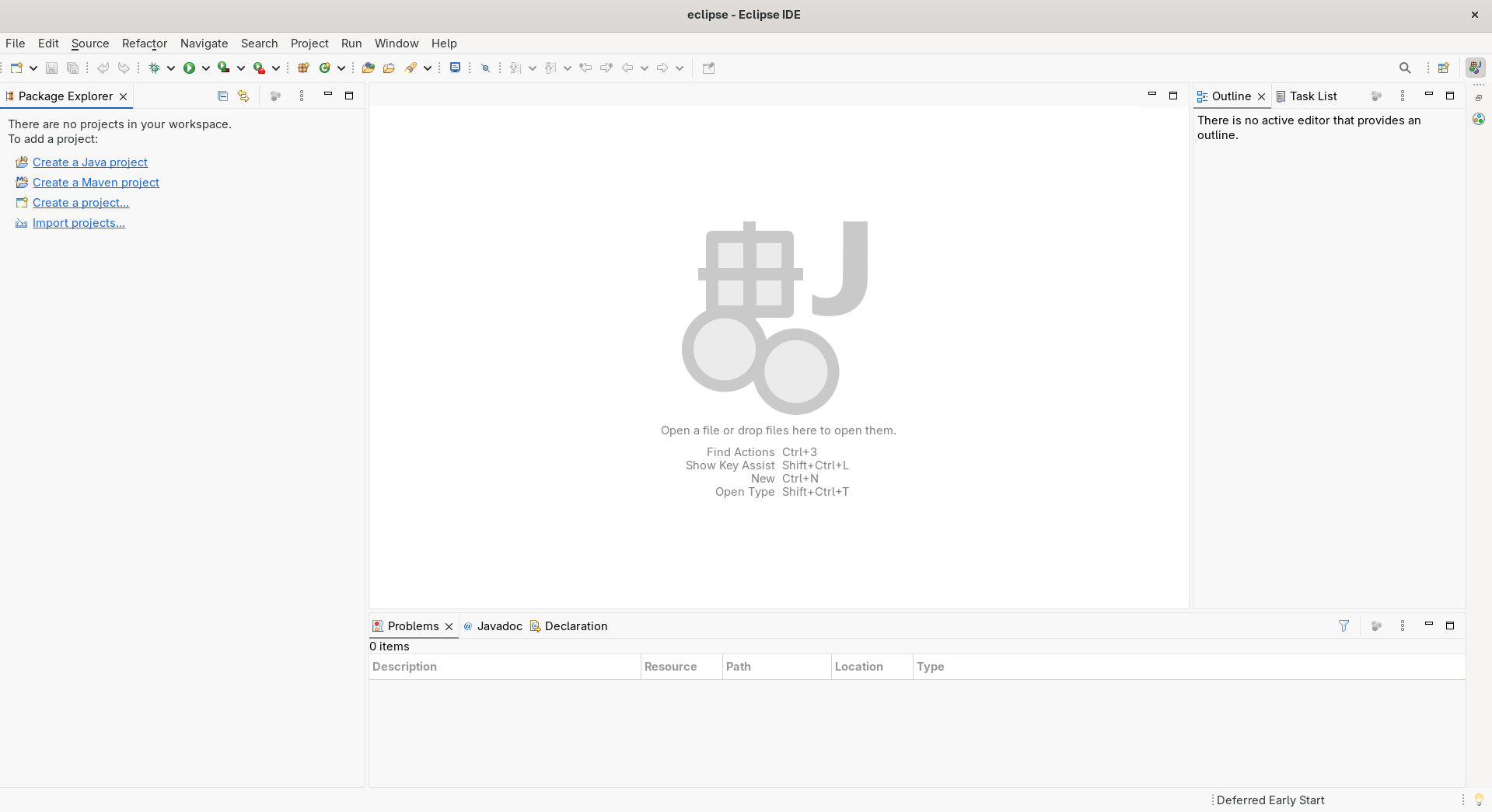 Eclipse new workspace