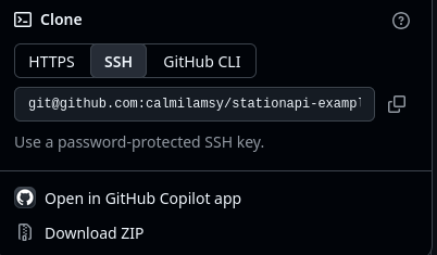 GitHub copy link